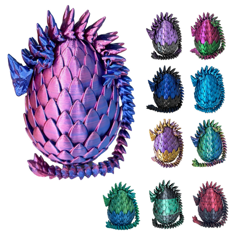 3D printed Articulated Crystal Dragon with Egg