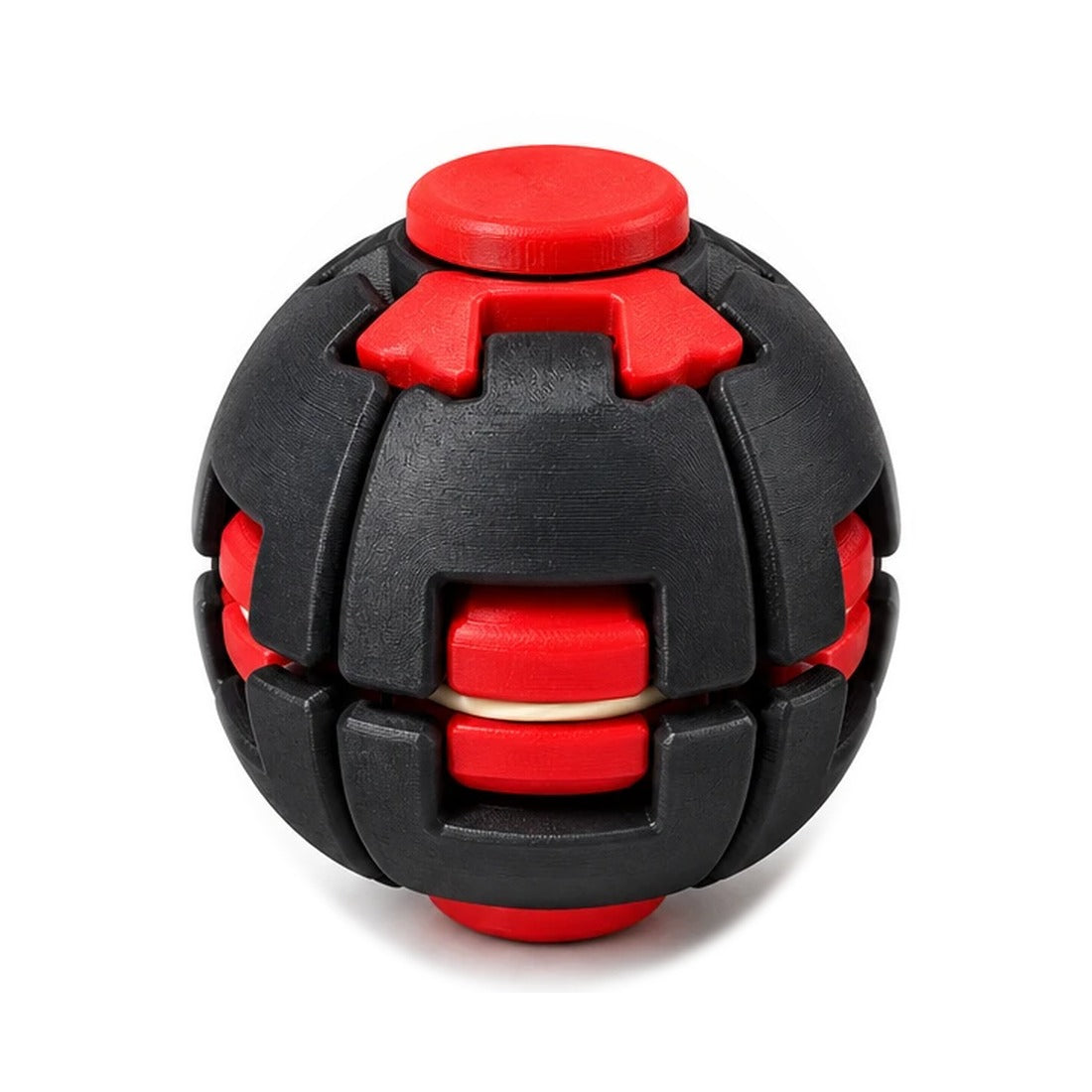 Twist Orb fidget ball in black and red